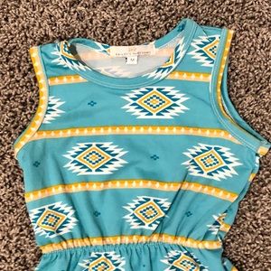 Bailey’s Blossoms One Pieces - Aztec and pompom romper 6-12 months Bailey’s Blossoms One Pieces - Aztec and pompom romper 6-12 months